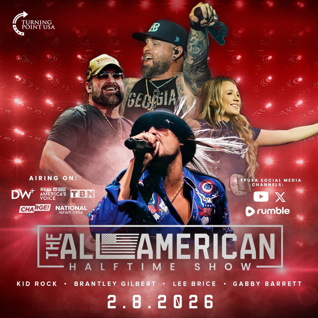 willsommer's tweet image. The lineup for Turning Point USA's Super Bowl halftime show alternative is here, headlined by Kid Rock.