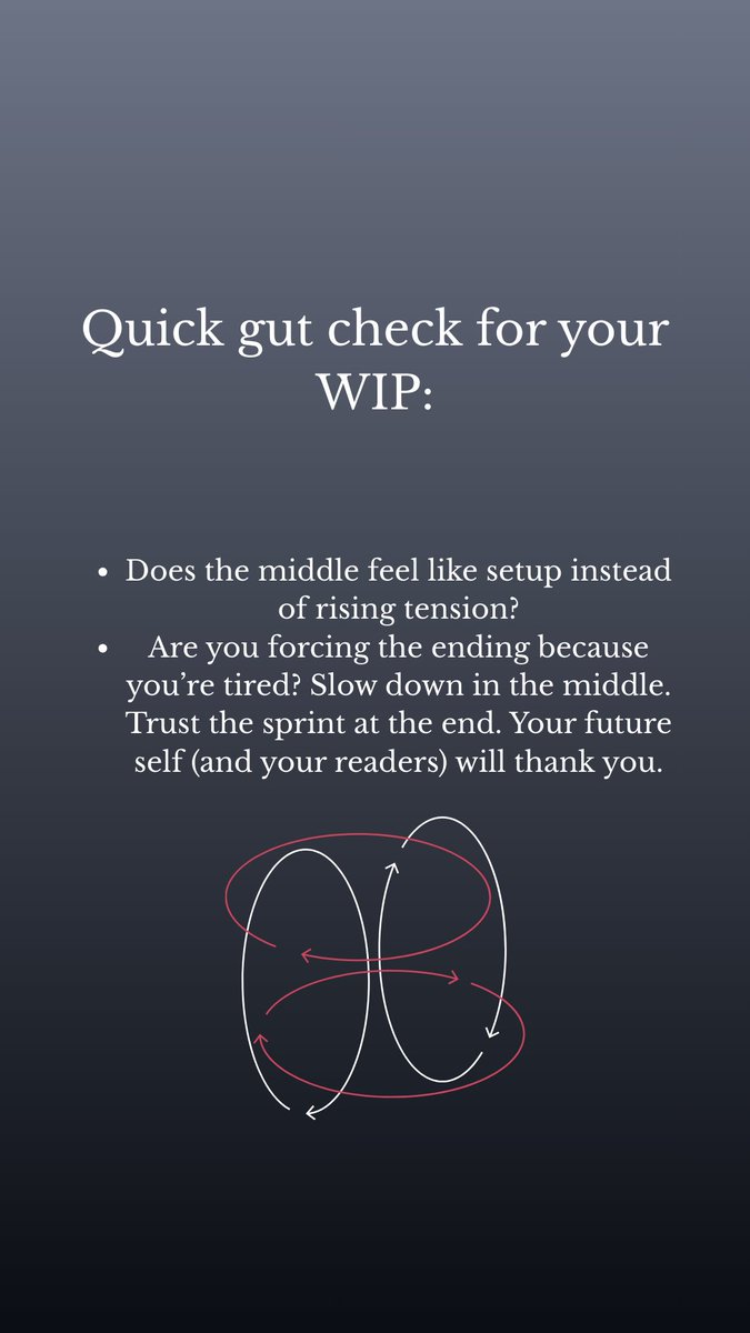 bmmiller's tweet photo. Beginner writers: Stop sprinting the whole book. You’ll burn out in the middle and rush the ending—then hate what you wrote.

#WritingAdvice #FirstDraftTips #PacingYourStory #AmWriting #WritersOfInstagram #WritingCommunity #FantasyWriting #SciFiWriting #IndieAuthor #BookTok https://t.co/57VSM0XX7Q