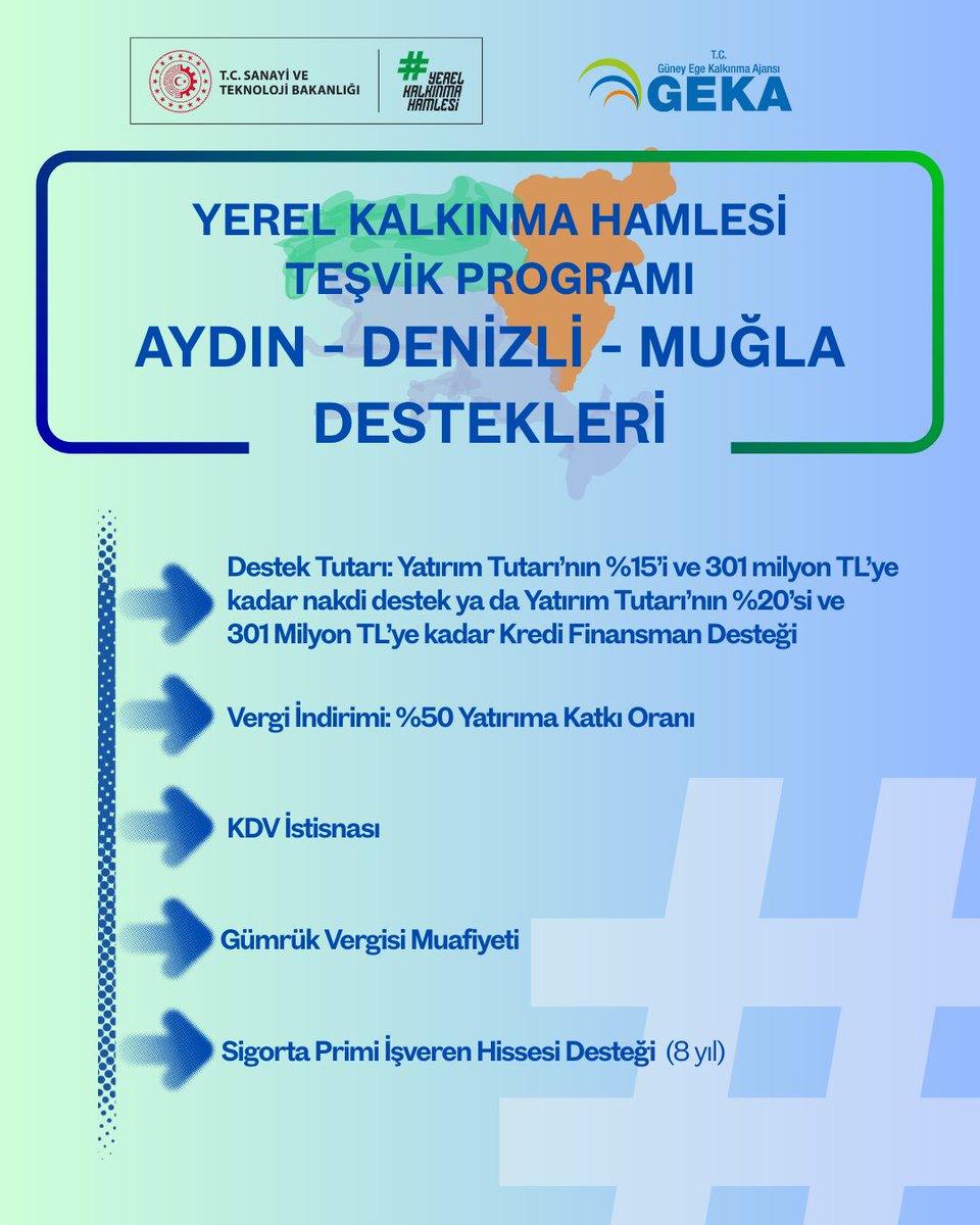 Resmî Gazete’de Yerel Kalkınma Hamlesi Teşvik Programı yayınlandı. Denizli’de bölgesel potansiyeli harekete geçirecek, katma değeri yüksek yatırım alanları destekleniyor.

Detaylar ve başvuru koşulları ➡️ yerelkalkinmahamlesi.sanayi.gov.tr ve Denizli YDO ile iletişime geçebilirsiniz.