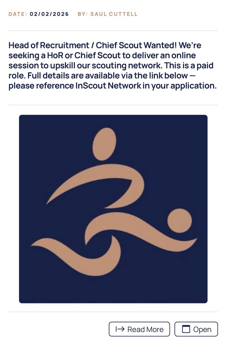 InScoutNet's tweet image. Need a Head of Recruitment, or Chief Scout.

Competitive hourly rates.

If you fit this role drop us. DM today. 

#HeadOfRecruitment #ChiefScout #Football #Recruitment #RecruitmentSpecialists #Job #Role #Paid #Work