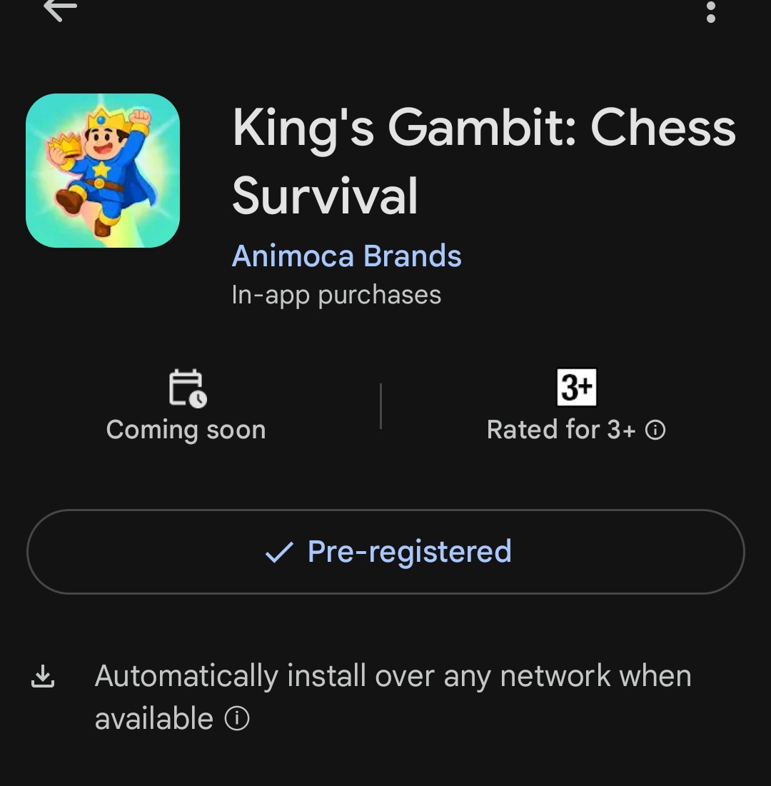 godfathda's tweet photo. Just pre registered for kings gambit, Mobile version App this will really go a long way in making chess game accessible to all.

All eyes on @AnichessGame 
All eyes on $CHECK ecosystem https://t.co/BHztqXifvi