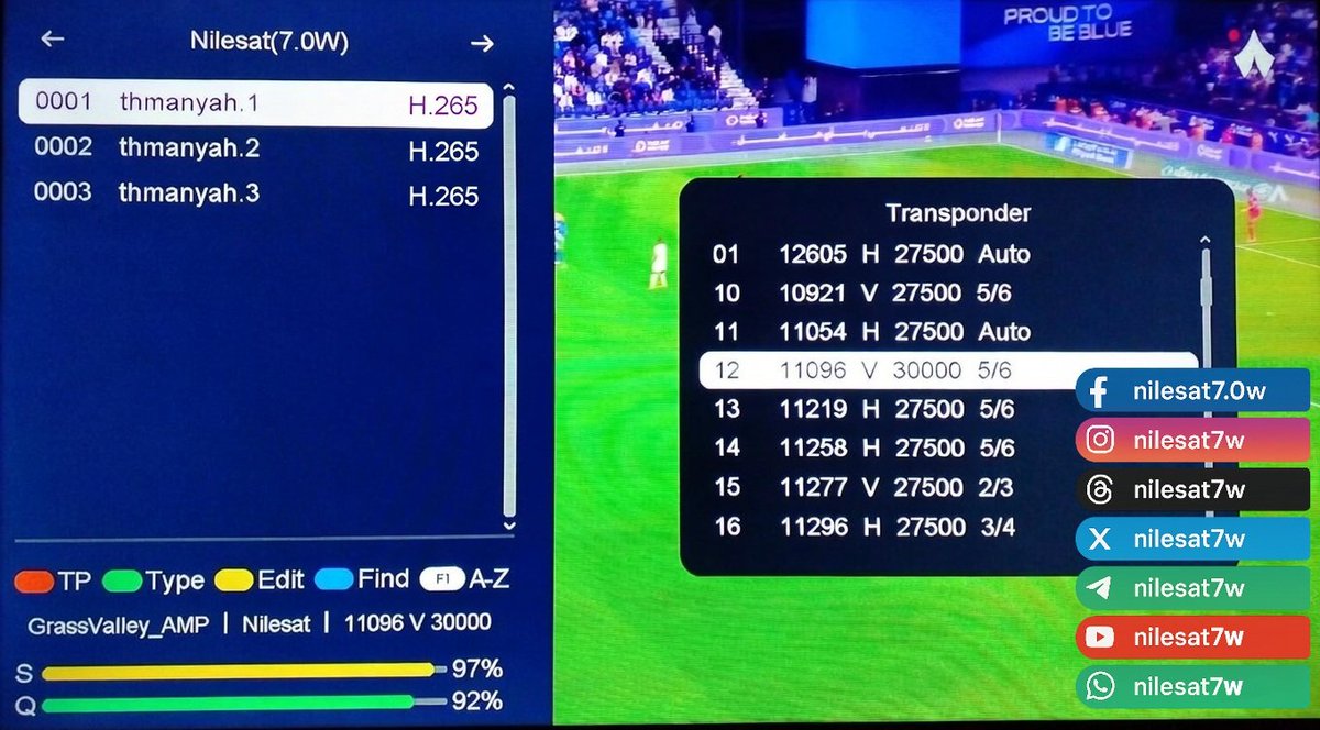 تمّت إزالة كلمة (Test) من قنوات «ثمانية» بنظام HEVC على التردد 11096 عمودي 30000.