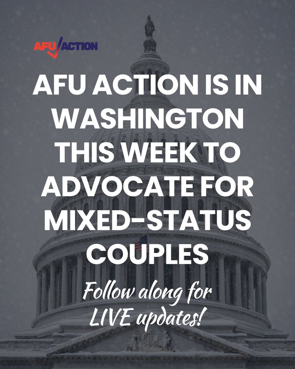 afuashley's tweet photo. AFU Action advocates for meaningful, bipartisan policy change that will benefit US citizens who are married to immigrants. We are in Washington, DC, this week to meet with elected representatives in Congress. Follow along this week for live updates. https://t.co/6tjidPhHoV