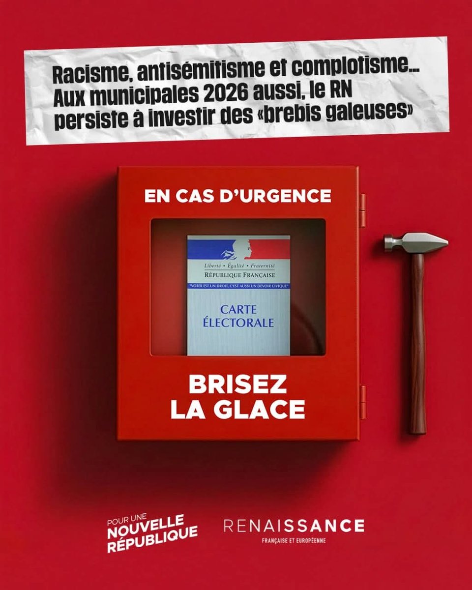 HugelDenis's tweet photo. 🇨🇵 🔴 Vous voulez quelqu'un qui fait des saluts fascistes comme maire ? Ou quelqu'un qui tient des propos racistes sur les réseaux sociaux ?
#Renaissance 

Faites entendre votre voix. Inscrivez-vous sur les listes électorales pour pouvoir voter aux élections municipales.
 
🚨 https://t.co/JtltZErV28