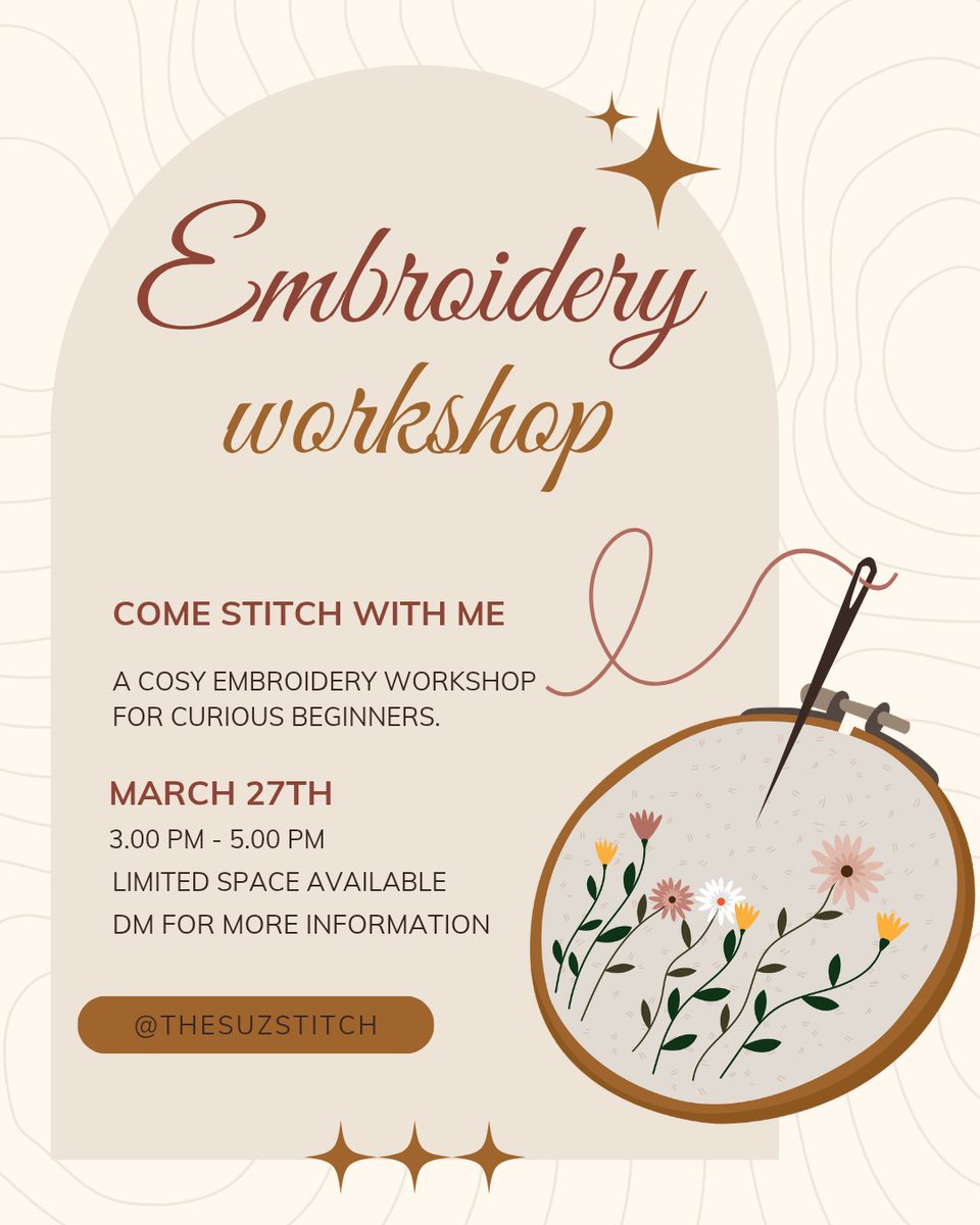 suzanisms's tweet photo. Come join me at my embroidery workshop 🥰 https://t.co/dQKZF736a2 https://t.co/HhJbkKGGbd