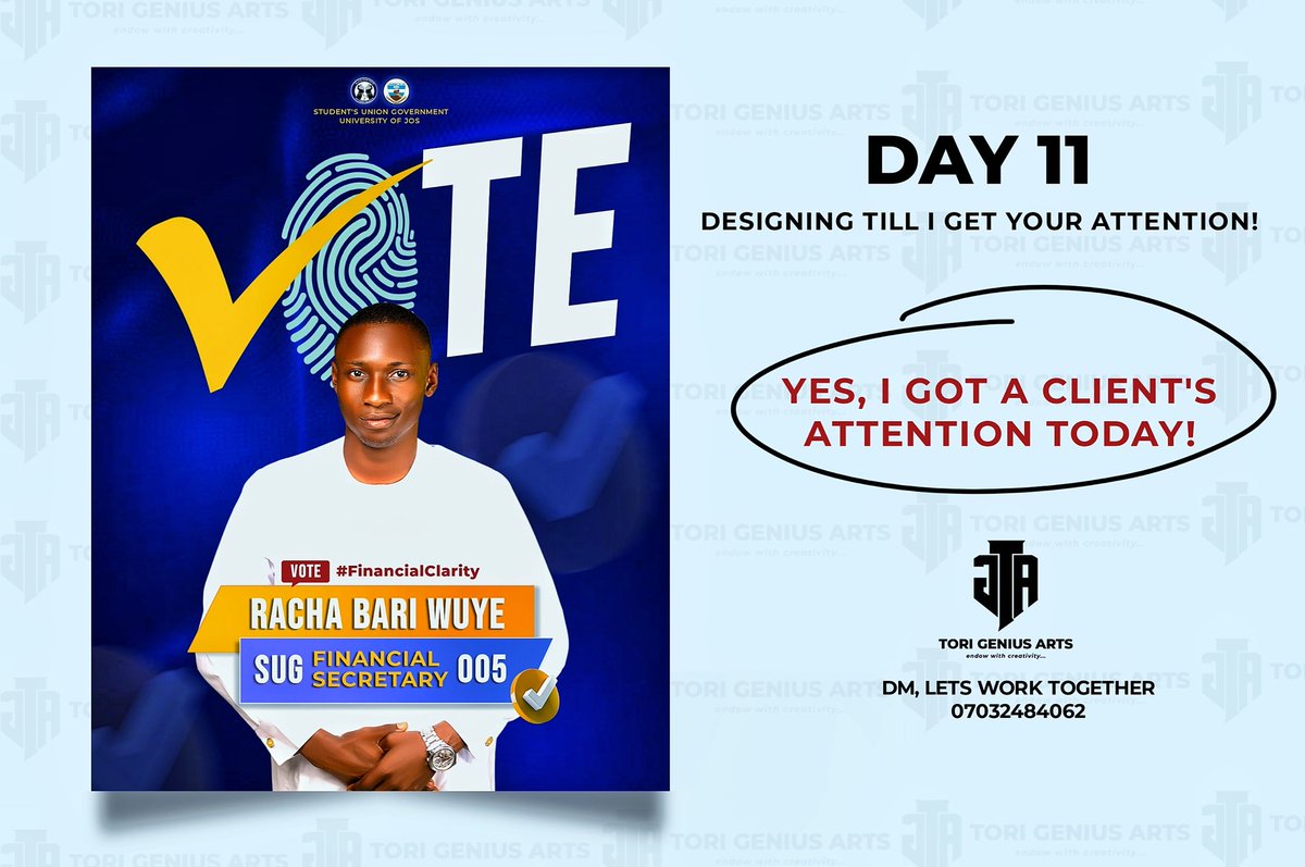 vickylee0611's tweet photo. DAY 11
I got noticed 😇🙏
Designed a political poster for a client! 
Dm, let's  work 💪 
#DesignChallenge #graphicdesign #fyp #vairal #CreativeJourney https://t.co/CjeXC8oHvf