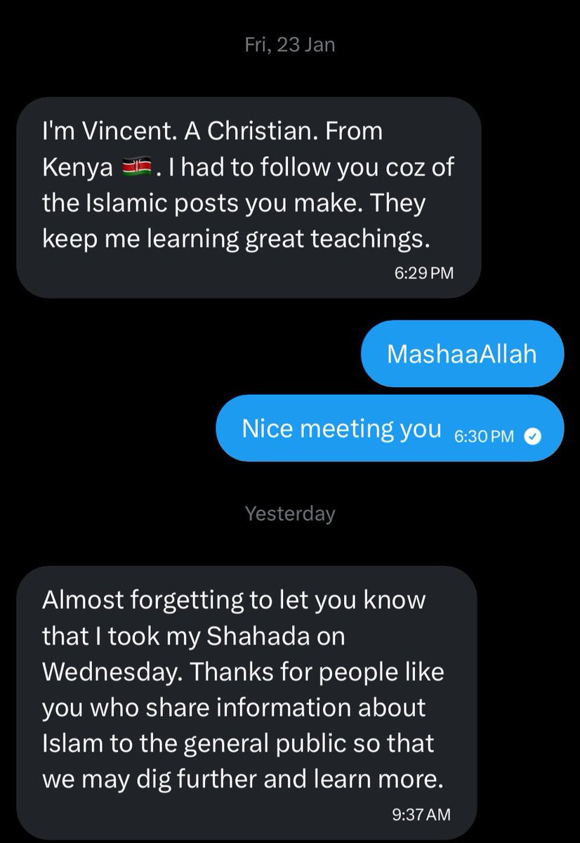 AmmarYakhoub's tweet photo. ALLAHU AKBAR!
A Nigerian woman, through her Islamic posts inspired a Christian which led to his conversion to Islam. May Allah reward you abundantly. @Miss_Halimatu the entire Muslim Ummah are tremendously proud to have you. https://t.co/iKK0DZ2gAo