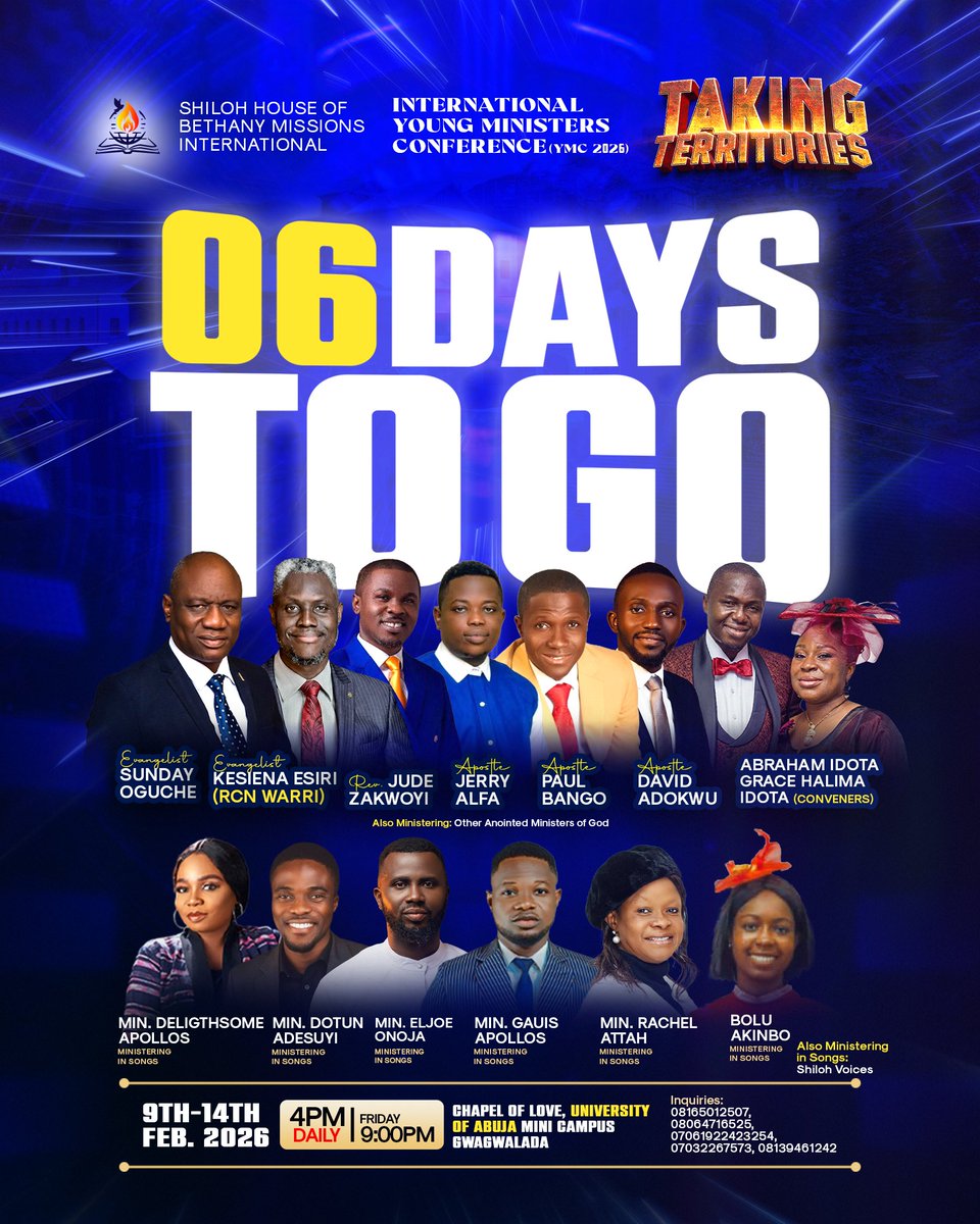 It's six days to go. We are highly expectant. Don't be left out,pray , plan and be available.
#Church