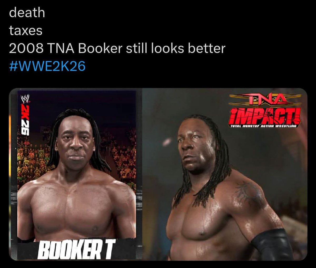 JamesDTipping's tweet photo. Are you ok @WWEgames. I always looks at the reviews and previews before purchase. This and kane. This is Lazy work, why would we support someone half Arsing a job #WWE2K26 https://t.co/sdGHcH5c02