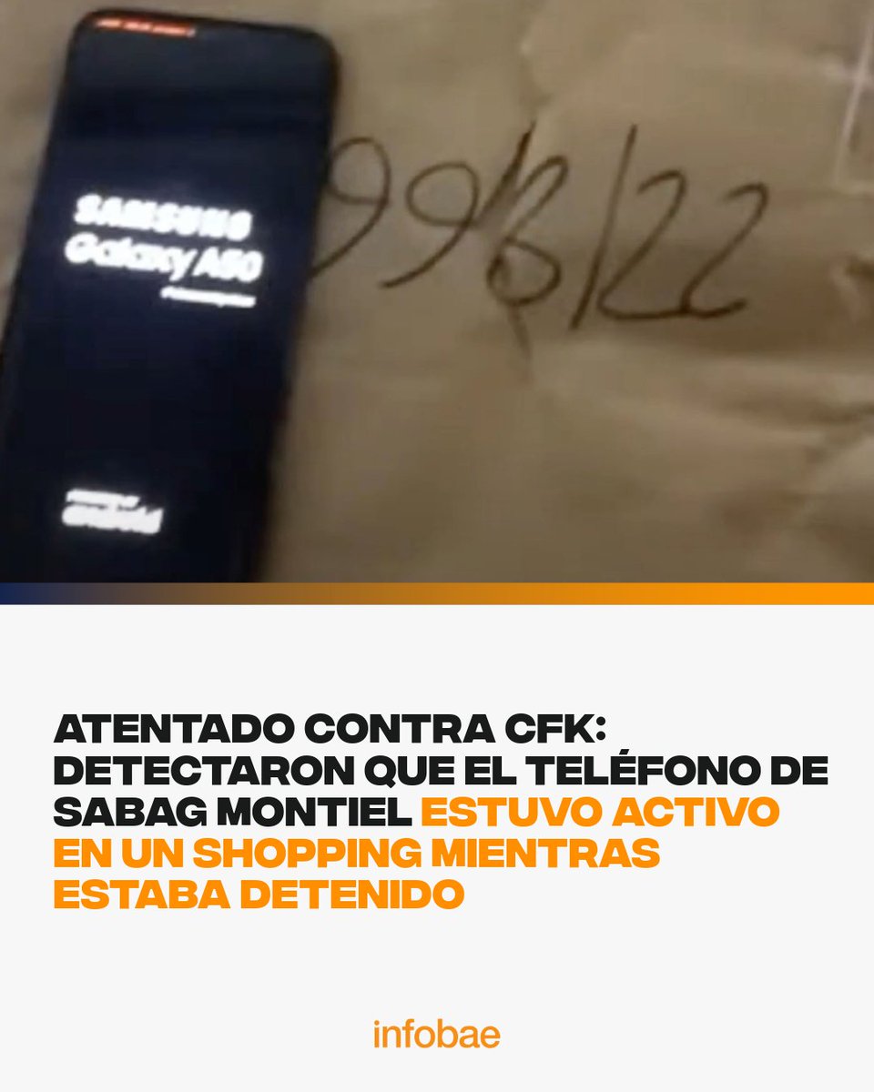 infobae's tweet image. Atentado contra CFK: detectaron que el teléfono de Sabag Montiel estuvo activo en un shopping mientras estaba detenido infob.ae/4a8Y5SV