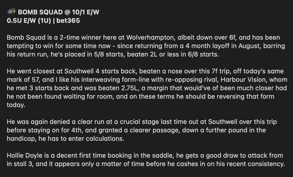 🏇🏼 Tommy's Tips tweet media