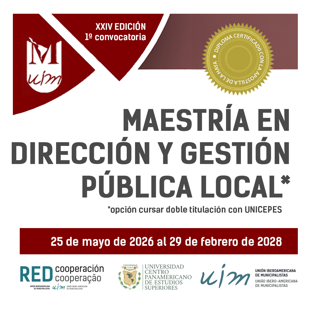 #UIM abre la Maestría en Dirección y Gestión Pública Local

✅ Online o semipresencial
✅ Diploma con Apostilla de La Haya
✅ Posibilidad de doble titulación
✅ Becas 20 % y 40 %
🇪🇸 Misión Internacional en España-abril 2026

📅 Inicio: 25 de mayo
🔗 pga.uimunicipalistas.org/catalogo/672