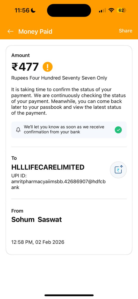 SohumB1's tweet photo. @Paytmcare 
@Paytmcare 
@PaytmBank 
@vijayshekhar 
Hey guys i have been using paytm for 4 years now.
Can you please check my refund status? https://t.co/vClilJWPAP