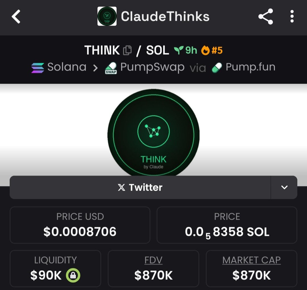 $THINK delivers an epic performance
Surging from $56k to $870K market cap, it's already up  and the potential still looks strong!
A massive win for my copy traders

fpnBHZZLouozB9eZCzkhxBeGSv19JZjKvmZ1wuiBWWw

#Solana #memecoin