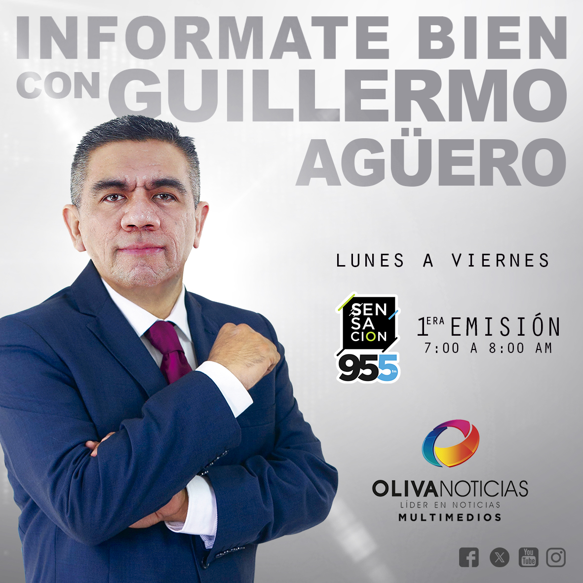 🎙️ #AlAire por #Sensación 𝟗𝟓.𝟓 𝐟𝐦 Primera Emisión de #OlivaNoticias conduce <a href="/gaferat1/">Guillermo Agüero Ferat</a> / Sub. Info.
<a href="/Kalaarr/">Karina Arriaga</a> / En controles Elías Durruty