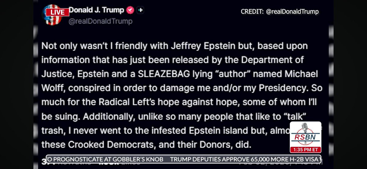 RjHerreray0y's tweet image. That’s my president being truthful 

#Infested #Epstein #Island