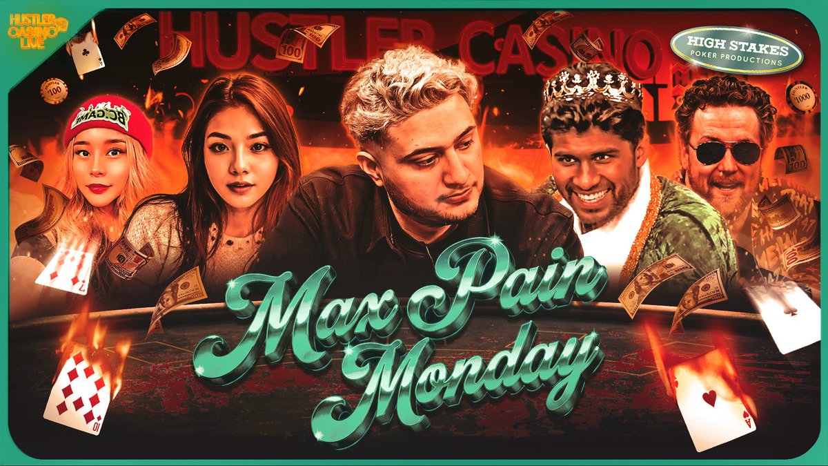 HCLPokerShow's tweet photo. TONIGHT!! MAX PAIN MONDAY!! 🔥🔥

@Close2Broke 🤑
@sashimipoker 🍣
Ella 💃
@RaverPoker 🍎
Brenda 👧
JT 🆒
Danimal 🐿️
Jesse 😉
Armen Hammer  🔨

🎙️ @TuckonSports 

📺 https://t.co/A3LhZIoLLZ https://t.co/oxxQlQVKVt