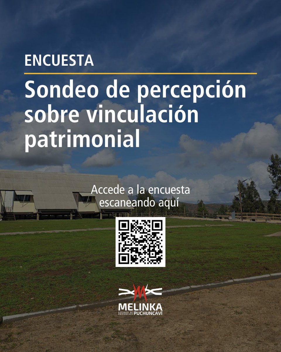 📌 Participa en la encuesta de percepción sobre vinculación patrimonial, con la que buscamos sondear el conocimiento y la forma en que se conectan las comunidades con el Sitio de Memoria Melinka-Puchuncaví🔺
👉🏼n9.cl/02rl8

#MelinkaPuchuncaví #SitiosDeMemoria