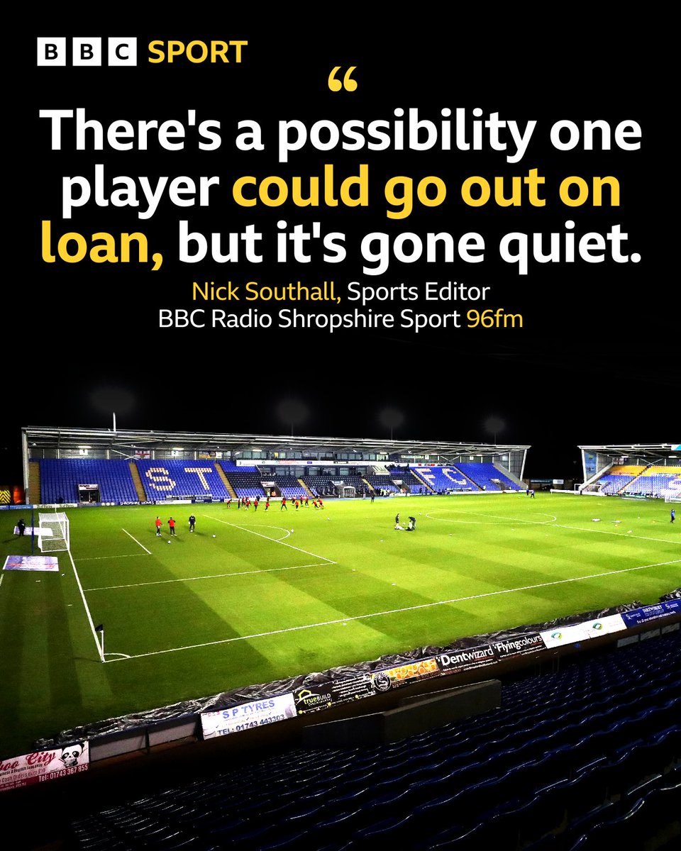 BBCShropSport's tweet image. 📻 Transfer Deadline Day Special @BBCShropSport 

🗣️ Our Sports Editor @FootieNick reports on the latest

Listen now 96fm, DAB, Sounds 

#BBCFootball | #Salop | #TransferDeadlineDay