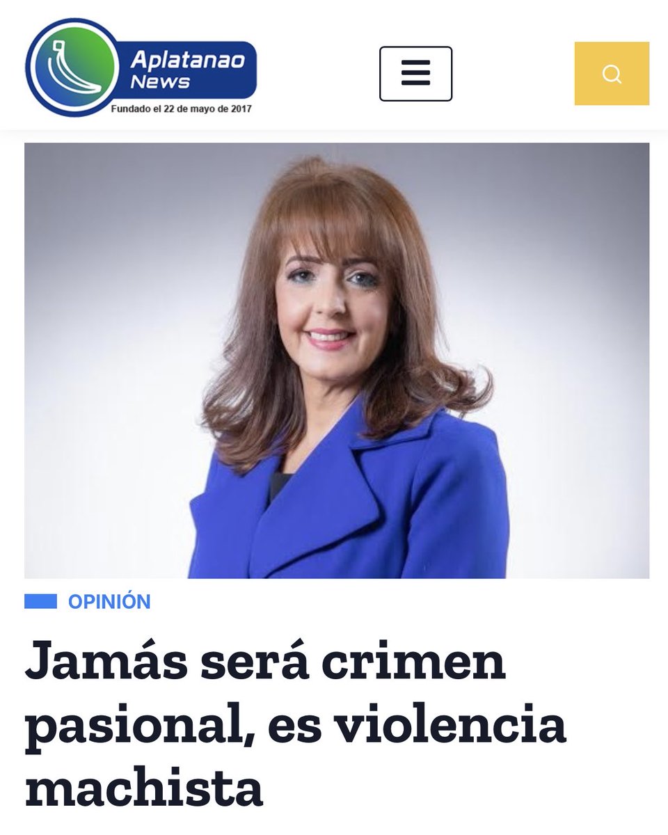 Amables lectores, reflexionemos: ¿desde cuándo la pasión asesina? Aplicar este término solo contribuye a seguir justificando una grave violación al derecho de cada mujer a vivir una vida libre de violencia.

⁦<a href="/Yanira_Fondeur/">Yanira Fondeur</a> 
⁩
#AplatanaoNews 

aplatanaonews.com/jamas-sera-cri…