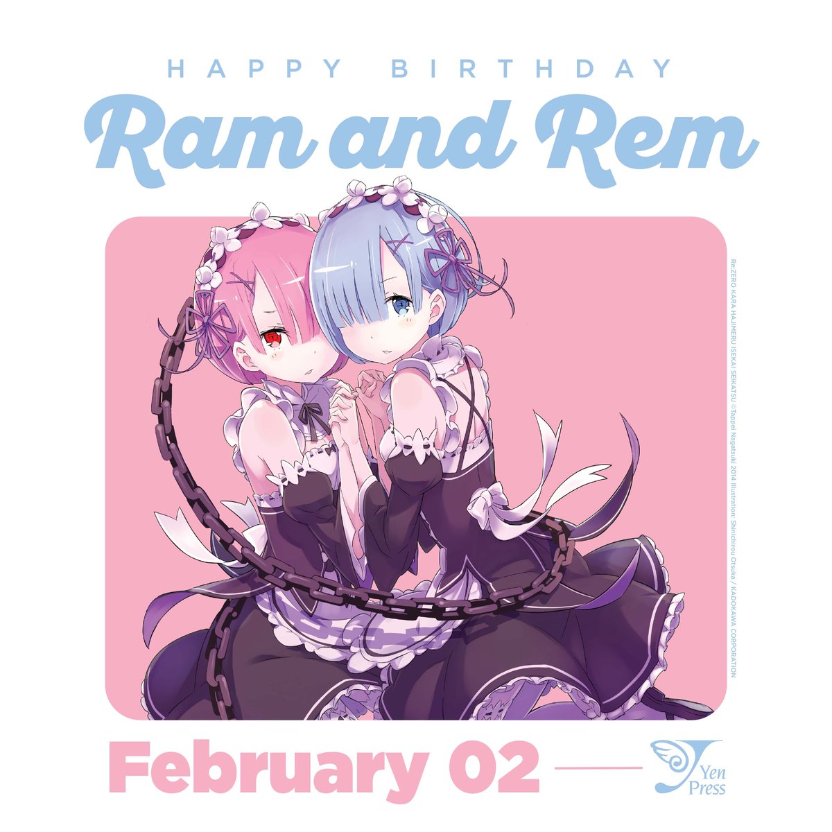Happy birthday (2/2) to our twin maids Ram and Rem! 🎂 📖 Re:ZERO