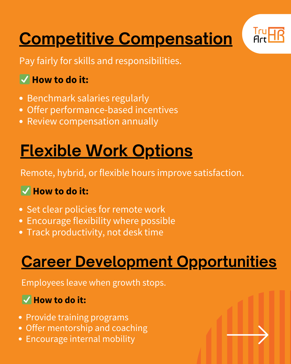 tru_art_hr's tweet photo. High turnover isn’t inevitable.

These 10 proven employee retention strategies focus on what truly keeps people engaged, motivated, and loyal.

Build a culture your employees want to stay in with Tru Art HR, your partner in smarter HR solutions.

#EmployeeRetention #HRStrategies https://t.co/2dYKqNaJJD
