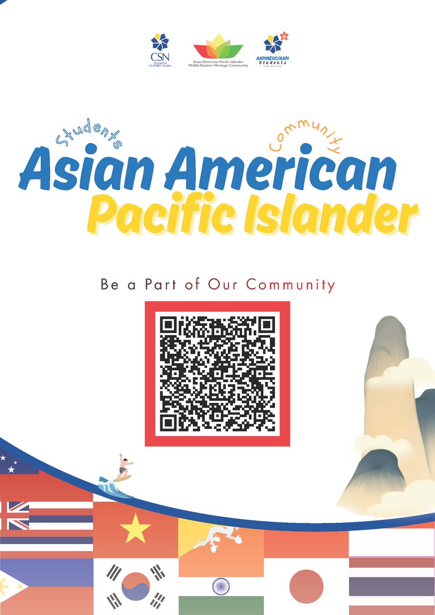 CSNCareerServ's tweet photo. 📷 Be a part of our community.
The Asian American Pacific Islander Student Community is a space to connect, celebrate culture, and build community together.
📷 Scan the QR code to join us! #AAPICommunity #CSNStudents #StudentLife #CulturalConnection #GetInvolved #ASCSN https://t.co/4EQoC3FiC5