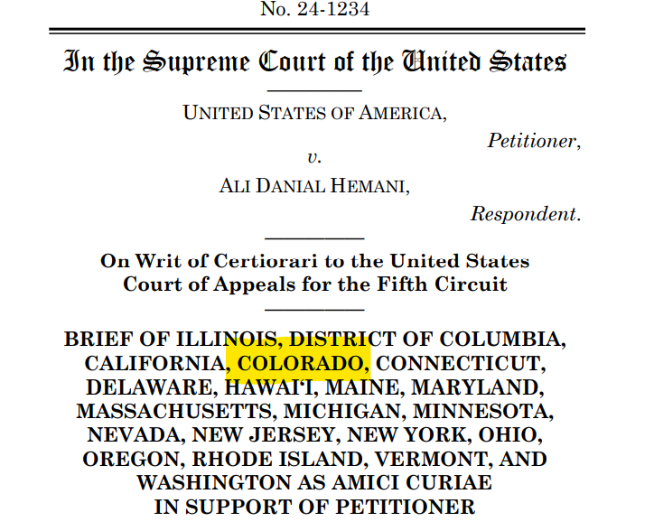 Jake_Fogleman's tweet image. Governor Polis breaks with @COAttnyGeneral, who signed onto a Supreme Court amicus brief arguing in favor of the government's ability to disarm marijuana users. #copolitics
