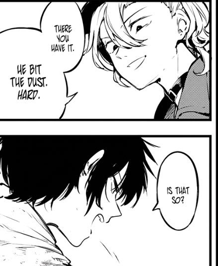 wanchuuyas's tweet photo. the preview from the next chapter has a reference to no longer human which could mean dazai comeback… AND CHUUYA IS WITH DAZAI RIGHT NOW!! chuuya comeback tomorrow might be real… https://t.co/ynBUmnY4OD