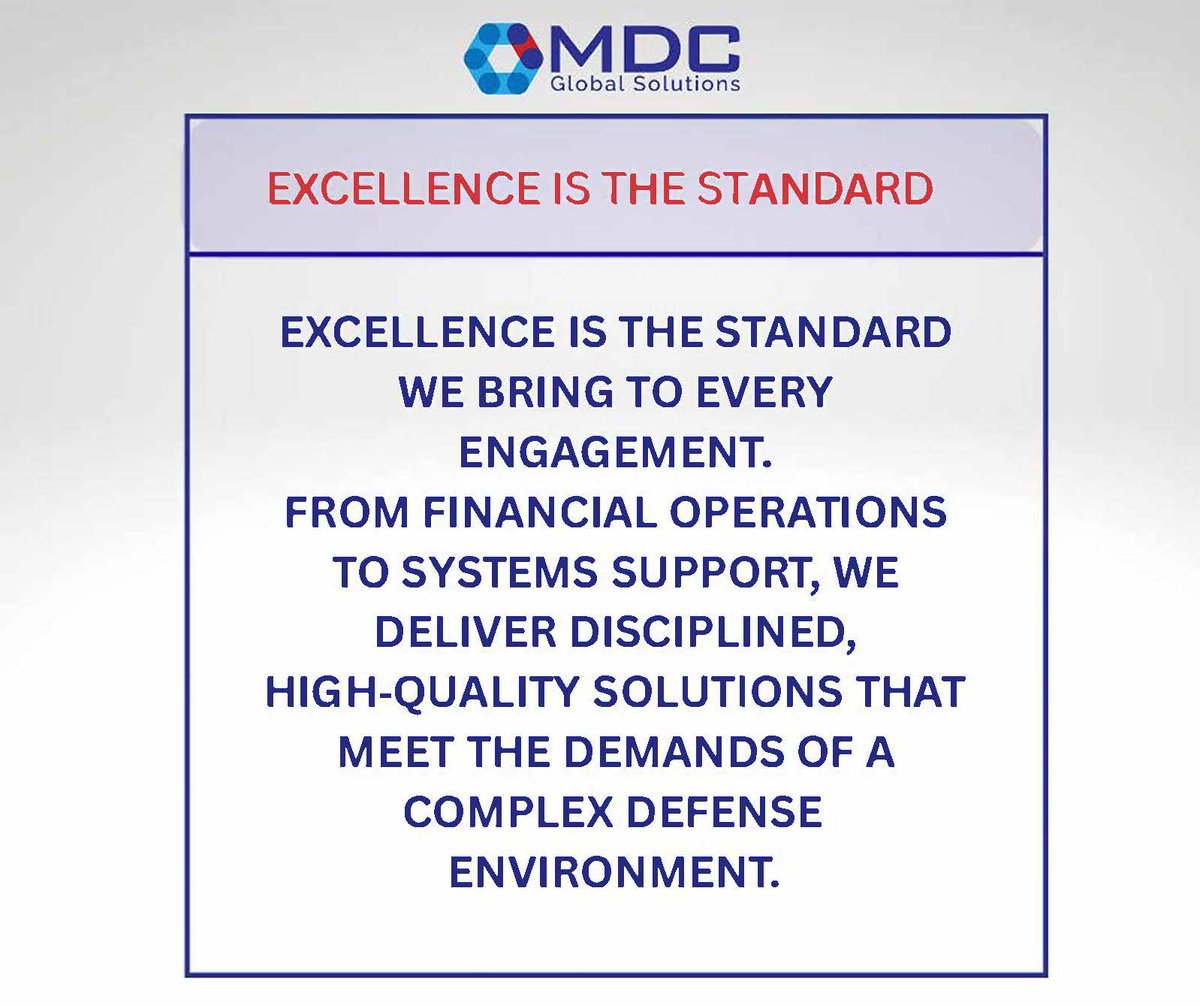 MDCEmpower's tweet image. Excellence supports readiness.
#Excellence #TRUEValues #DefenseFinance #HighStandards #MissionReady