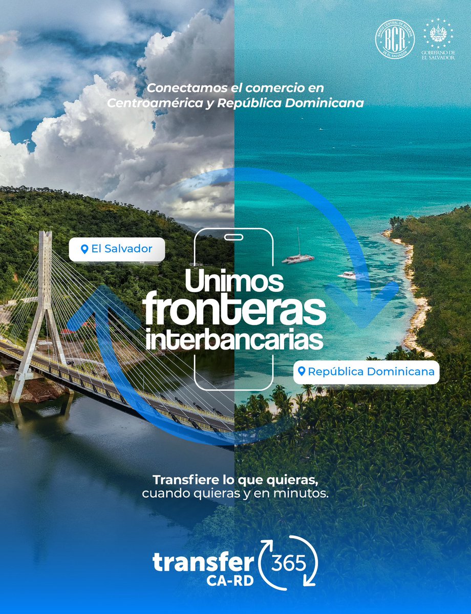 bcr_sv's tweet image. Llegó la forma más inteligente de enviar dinero de país a país. Con Transfer365 CA-RD del Banco Central de Reserva tu dinero se mueve sin fronteras a Centroamérica y República Dominicana. 📱
