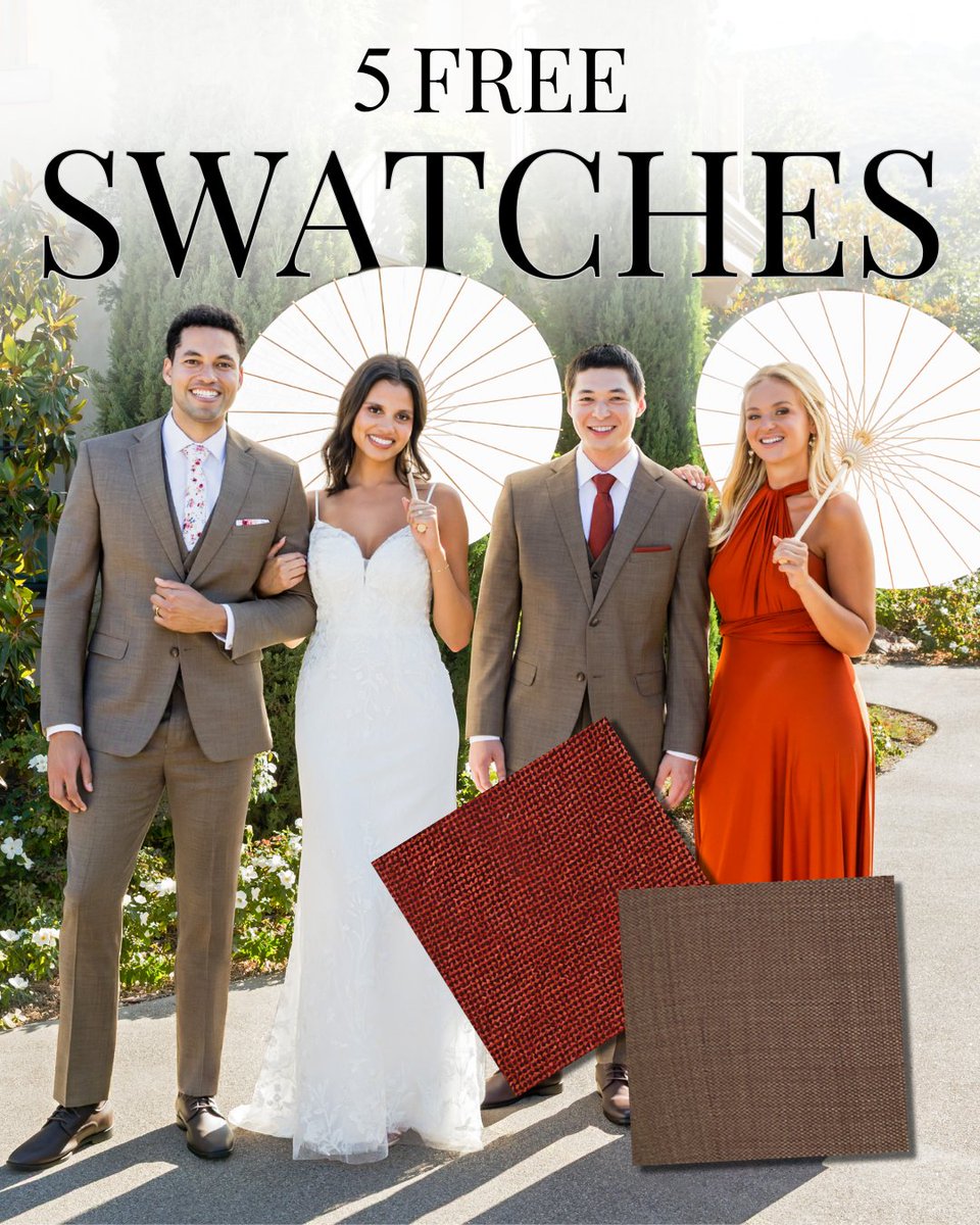 One color decision. Five free swatches. ♥✨

Because when everyone’s standing together, the details matter. See your suit fabric in real life before the big day.

5 free swatches to our engaged couples.