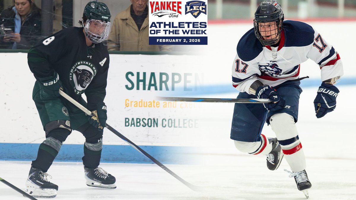 LittleEastConf's tweet photo. This week’s Yankee Ford LEC Men’s Ice Hockey Athletes of the Week are @NEC_Athletics Egor Osipik, @NorwichCadets Sami Molu, @PSUPanthers Will Redick and @WestConnATH Tyler Gobel. #LEChky #d3hky #NCAAD3 @NCAADIII @FloCollege @FloHockey @USCHO @AHCAHockey
https://t.co/Di38Iyo1Sa https://t.co/oVLVzne9Xm