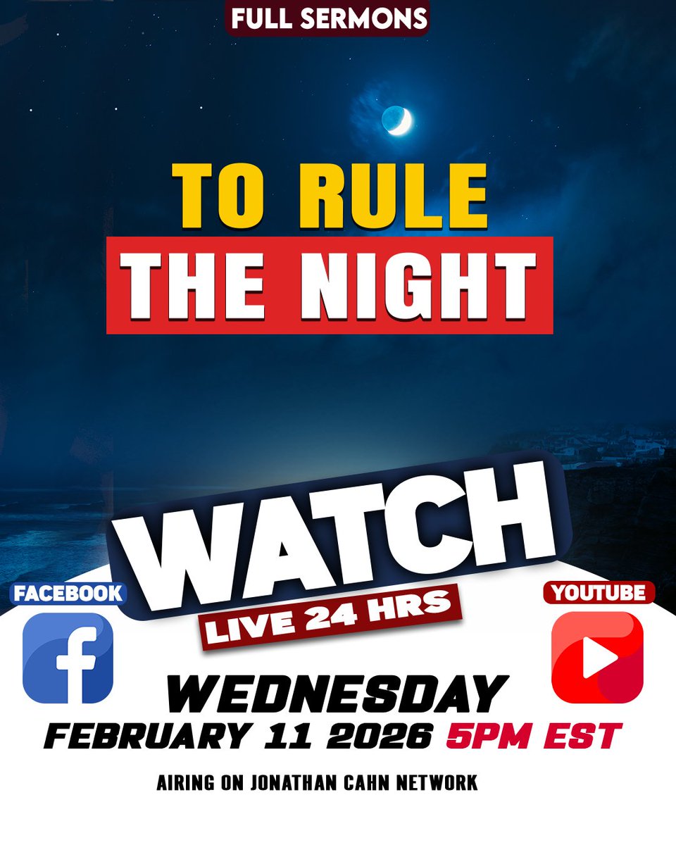 Jonathan_Cahn's tweet photo. Airing on YouTube & Facebook - Wed @ 5PM EST
Join Live to watch the following sermons this week:
☑ THE MESSAGE OF THE LATTER HOUSE_TO RULE THE NIGHT #2673_2679
☑ THE BELOVED POSSESSION #2022
#jonathancahn #JCN #JonathanCahnNetwork https://t.co/cWsnxIphEZ