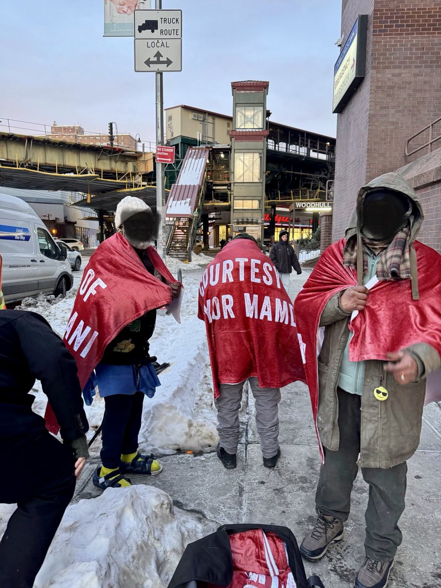JFC! Instead of using the NYPD to get the homeless off of the street, Zohran Mamdani is giving them cheap blankets with his name embroidered on them. So when New Yokers see a homeless man who has frozen to death on the sidewalk they will know it was "Courtesy of Zohran Mamdani".