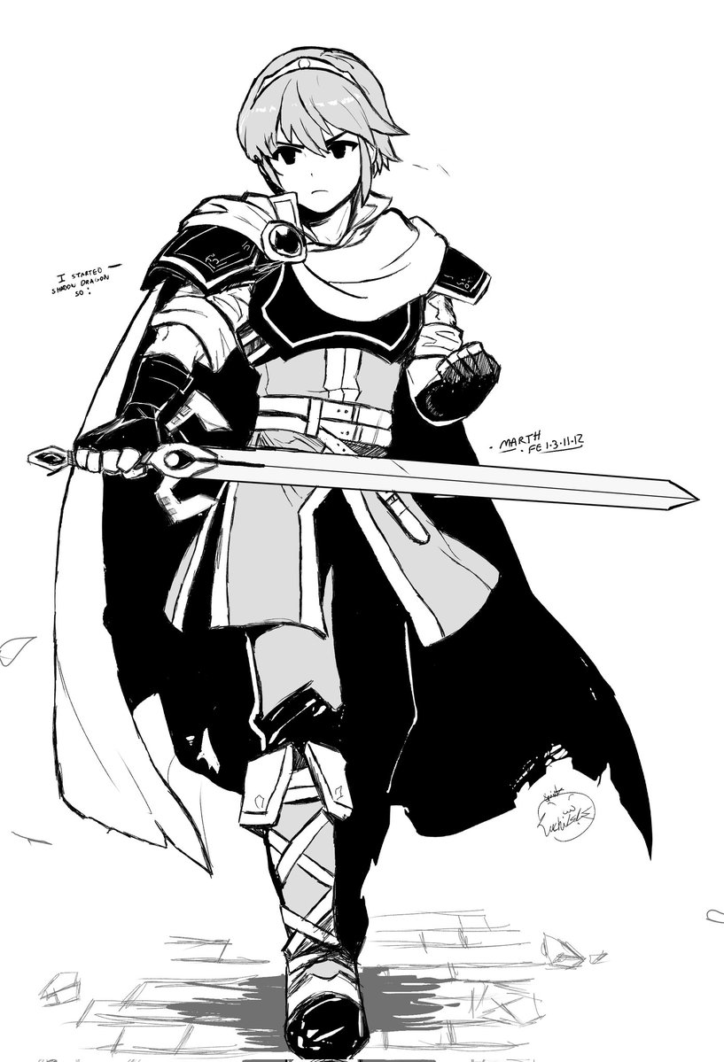 Lunchiblz's tweet image. I started Shadow Dragon, so Marth doodlz