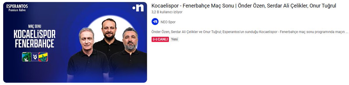 SADECE 3200 KİŞİ İZLİYOR!!!!

ÇIK FENERBAHÇE'Lİ YAYINDAN ÇIK!!!!

EKMEK VERMEYİN DİYORUZ! SU VERMEYİN DİYORUZ!!!!

KİMSE KATILMASIN YAYINA!!!!!