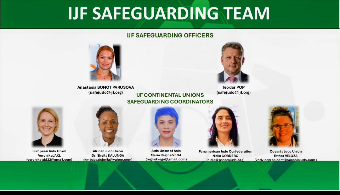 Here is a list of the IJF SAFEGUARDING TEAM.

The Africa Judo Union (AJU) is proudly represented by our own, Dr. Sheila Kalunga as it's coordinator.

Congratulations are in order 🙌🏾
