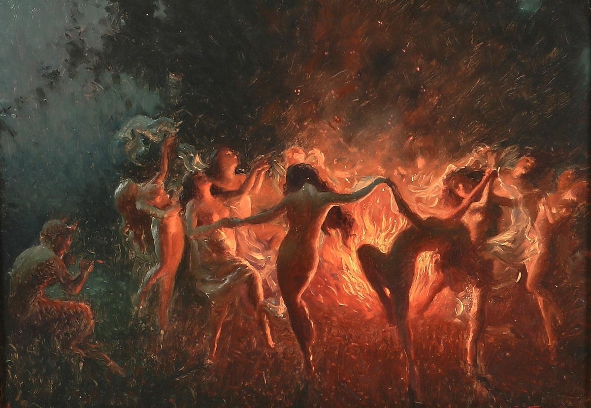 Nymphs Dancing to Pan’s Flute, 1920, by Joseph Tomanek