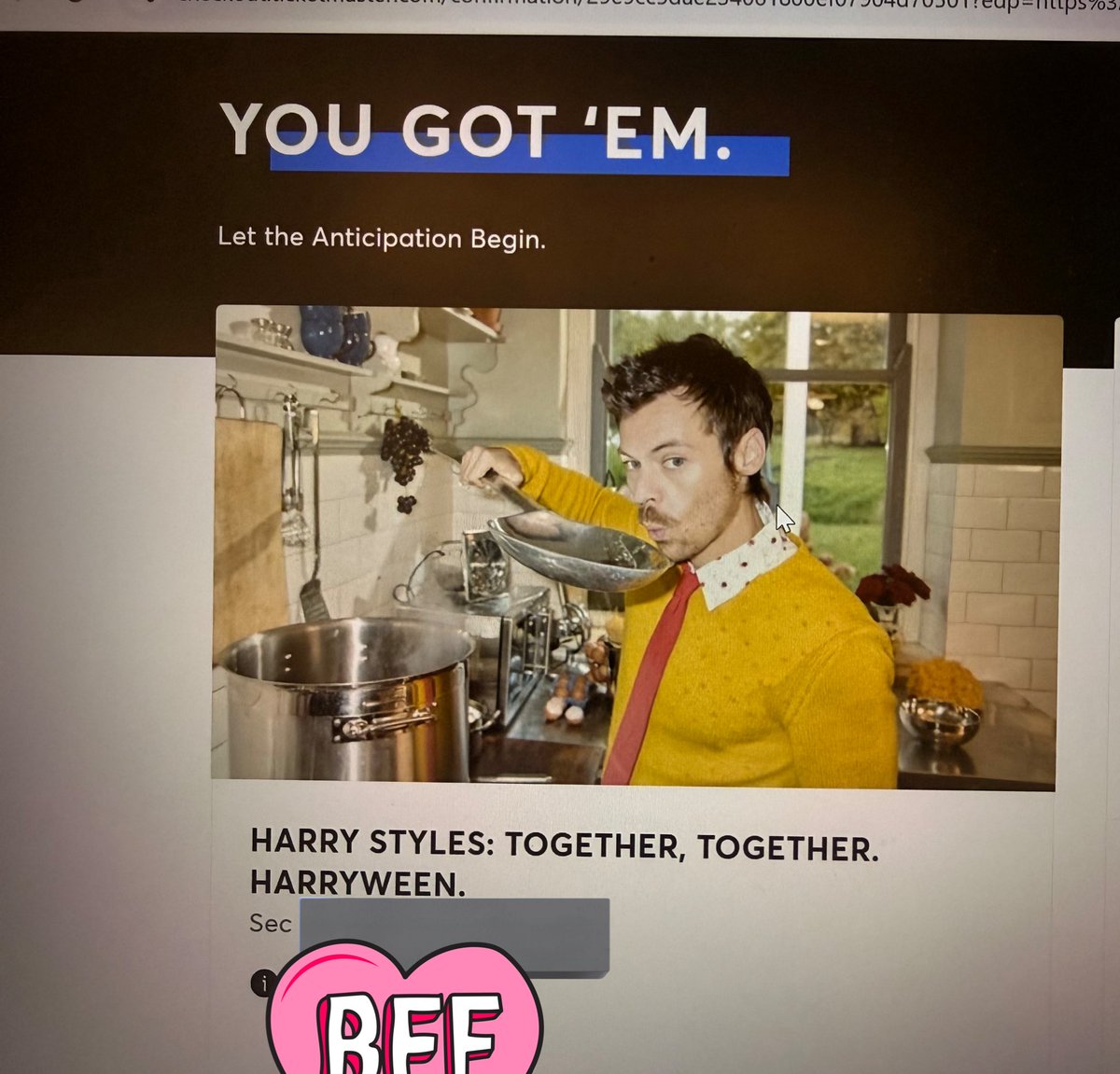 shortnshowgirl's tweet image. I DONY KNOW HOW- BUT I LOGGED IN THE QUEUE AT 1:58 AND I ENDED UP BEING NUMBER 1….

ILL SEE YOU AT HARRYWEEN @Harry_Styles 😭😭😭😭😭😭😭