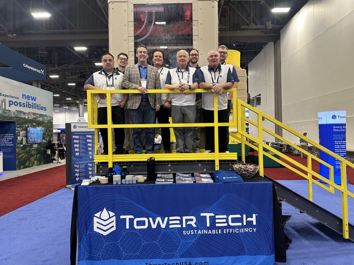 TowerTechUSA's tweet photo. We’d love to meet you! Visit our friendly Tower Tech team at booth C6521 during AHR Expo and let us help you discover the perfect cooling tower solutions for your needs. https://t.co/PKilYmsFiF