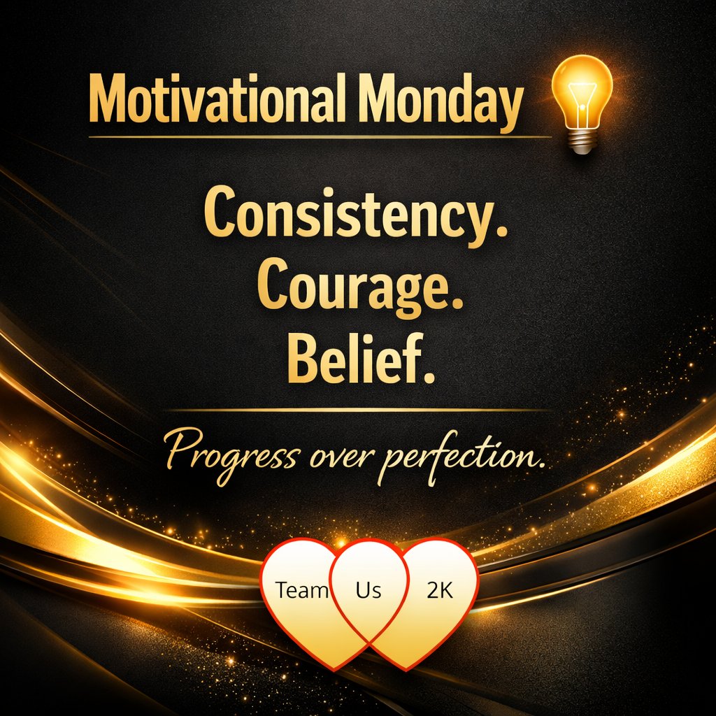 us2_team's tweet photo. Motivational Monday 💡
You don’t need permission to build the life you want.
You need consistency.
You need courage.
You need belief.

Progress over perfection. 🚀

#MotivationalMonday #TeamUs2K #EntrepreneurMindset #LevelUp https://t.co/d6yi0TSPQS