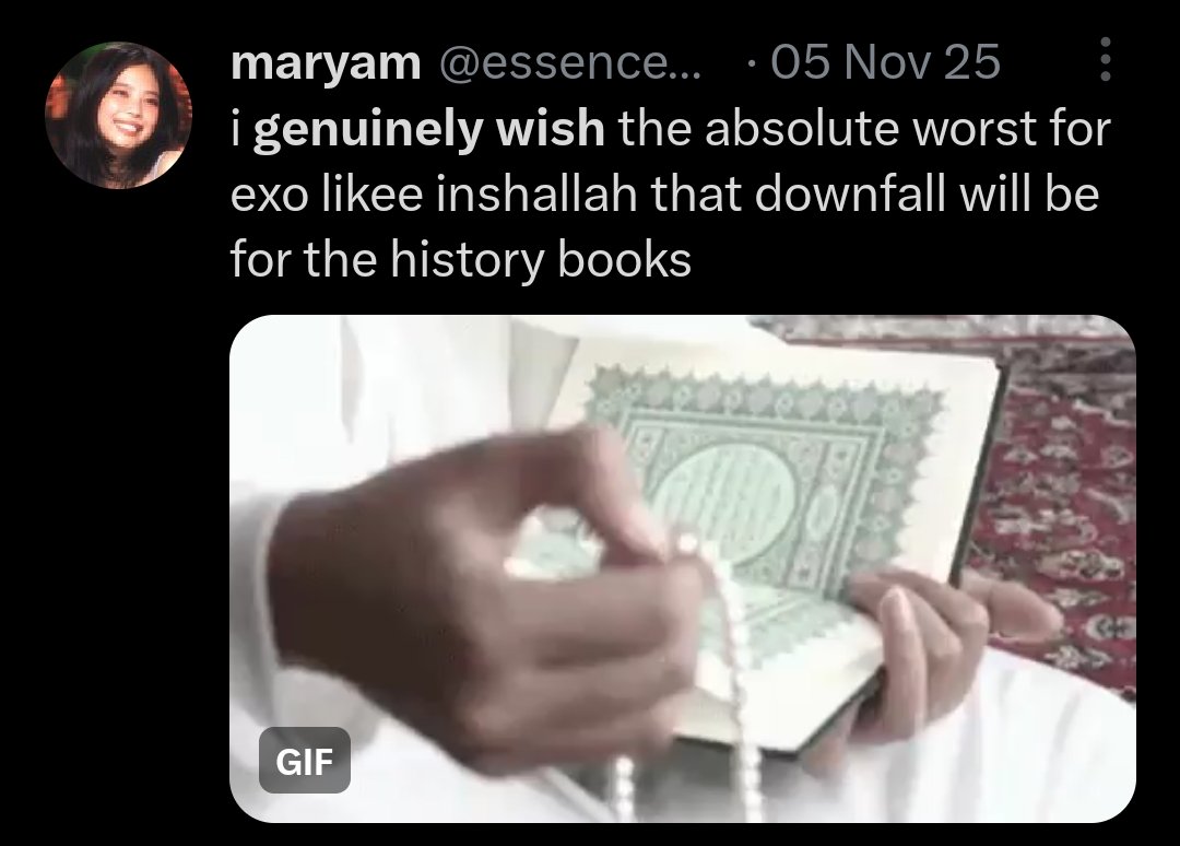 The cope is so embarrassing n ugly I can’t 🤣 like...Imagine hating this hard n still losing✋🏽😭 she literally prayed for Exo's downfall and thought her bitter prayers would flop them 😭😂 No wonder she’s spiraling now