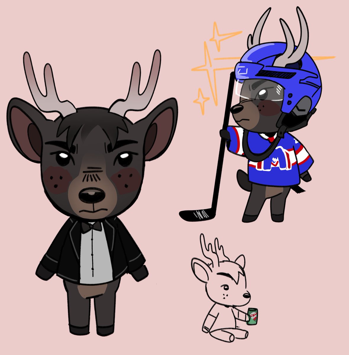 elk_en's tweet image. i think his catchphrase would be puck (it also sounds like buck)