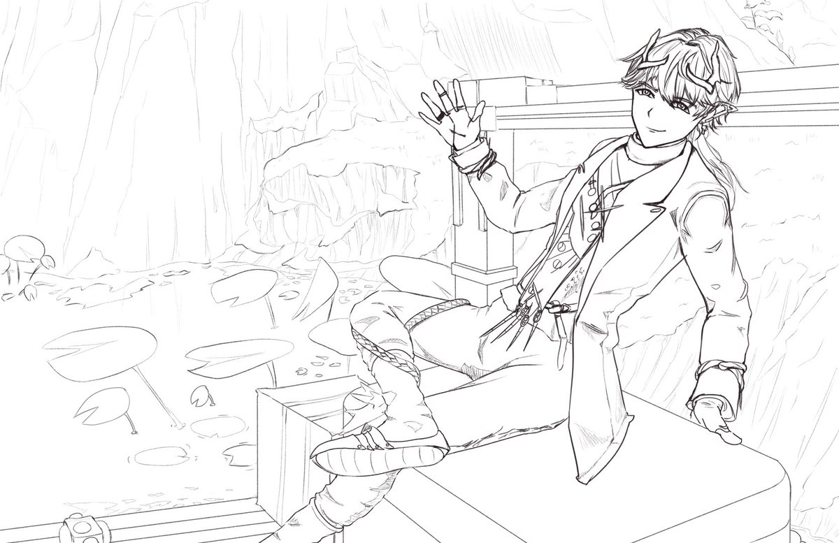 Nixalotle's tweet photo. Ardashir Sketch "Oh Endmin, we meet again."  #ArknightsEndfield #Ardashir https://t.co/n7DXJoyqWn