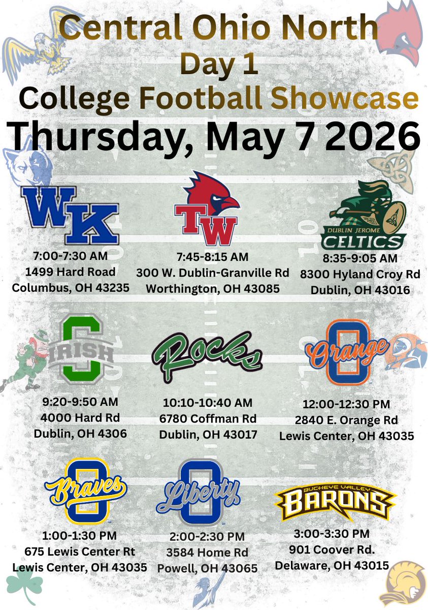 wes_schroeder's tweet photo. College coaches: Join us on May 7th at Pioneer Stadium from 12:00–12:30 PM for your first look at our college prospects. https://t.co/IzMfJheXrc