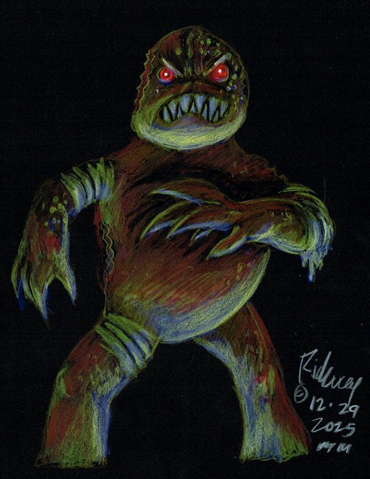Thedocbot's tweet photo. #MondayMonster sort of day and past drawings still #ForSale 8.5x11 on black card stock. $22 plus postage to your area! Chills! #monsters #monsterart #painting #MonsterMonday #artforsale #originalart #draw #horror #HorrorCommunity #drawrick #artforsalebyartist #colorpencildrawing https://t.co/BShwuFS92B
