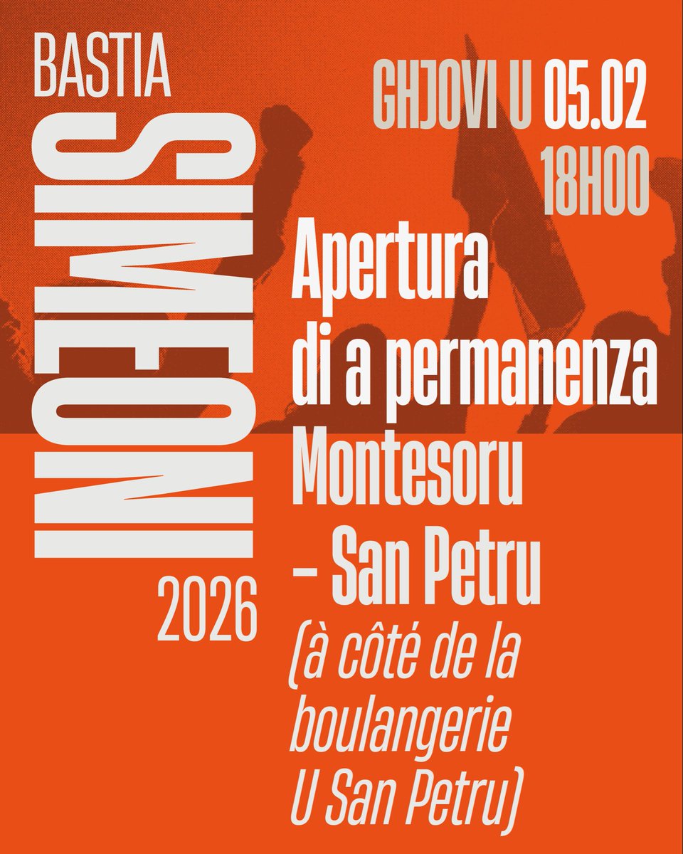 bastia_inseme's tweet photo. Apertura di a permanenza di campagna ! 

Ghjovi u 5.02 - 18h
📍Montesoru - San Petru https://t.co/T3jfgssSxY