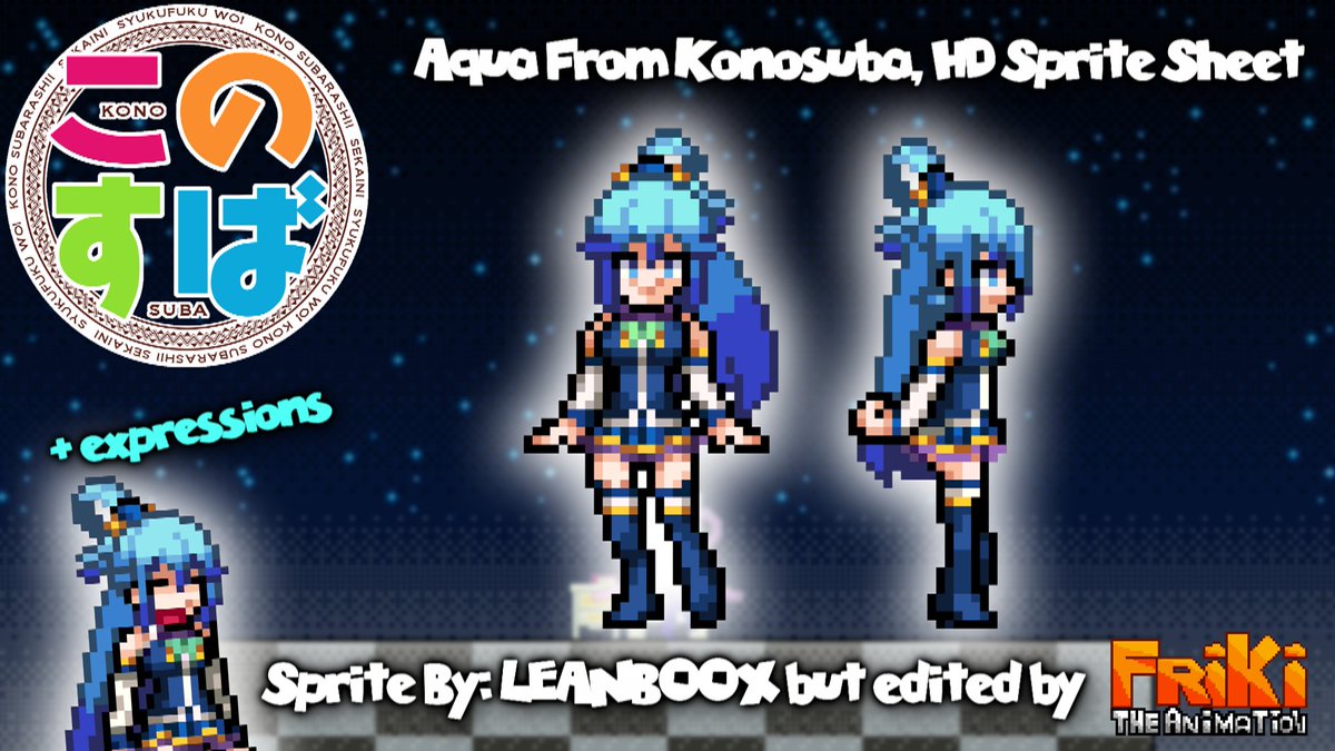 Aqua HD &amp; FULL Sprites Sheet Available Now
Link:
deviantart.com/frikitheanimat…

#aquakonosuba #spriteart #aseprite