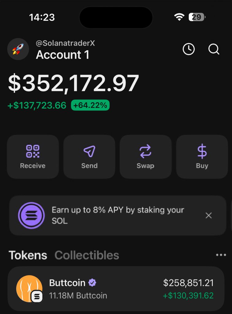 SOLANA___TRADER's tweet image. #Buttcoin is making waves printing huge profits on my Alpha telegram group 🏆💰🚀🤝

If you’re in my  tg group your copy trade would have been on same profit as I am

Ca: Cm6fNnMk7NfzStP9CZpsQA2v3jjzbcYGAxdJySmHpump

#Solana